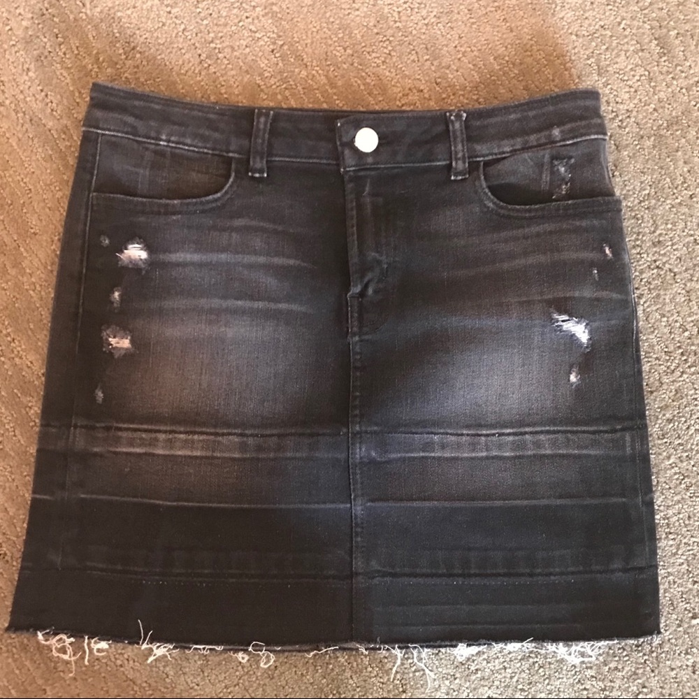 J Brand Washed Black Denim Skirt